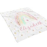 Rainbow Minky Blanket Personalized Custom