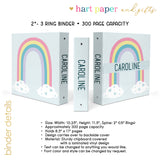 Rainbow Personalized 2" 3 Ring Binder