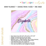 Rainbow Marble Minky Blanket Personalized Custom