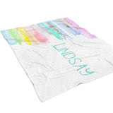 Rainbow Minky Blanket Personalized Custom