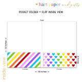Rainbow Stripes & Hearts Personalized 2-Pocket Folder