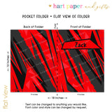 Black Red Abstract Personalized 2-Pocket Folder