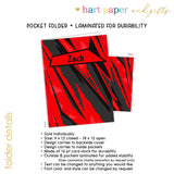Black Red Abstract Personalized 2-Pocket Folder