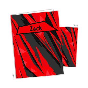 Black Red Abstract Personalized 2-Pocket Folder