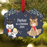 Reindeer Deer • Nutcracker Christmas Ornament Personalized Custom Holiday Decor Gift Boy Girl Ballerina Ballet