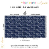 ANY COLOR Repeat Name Personalized 2" 3 Ring Binder