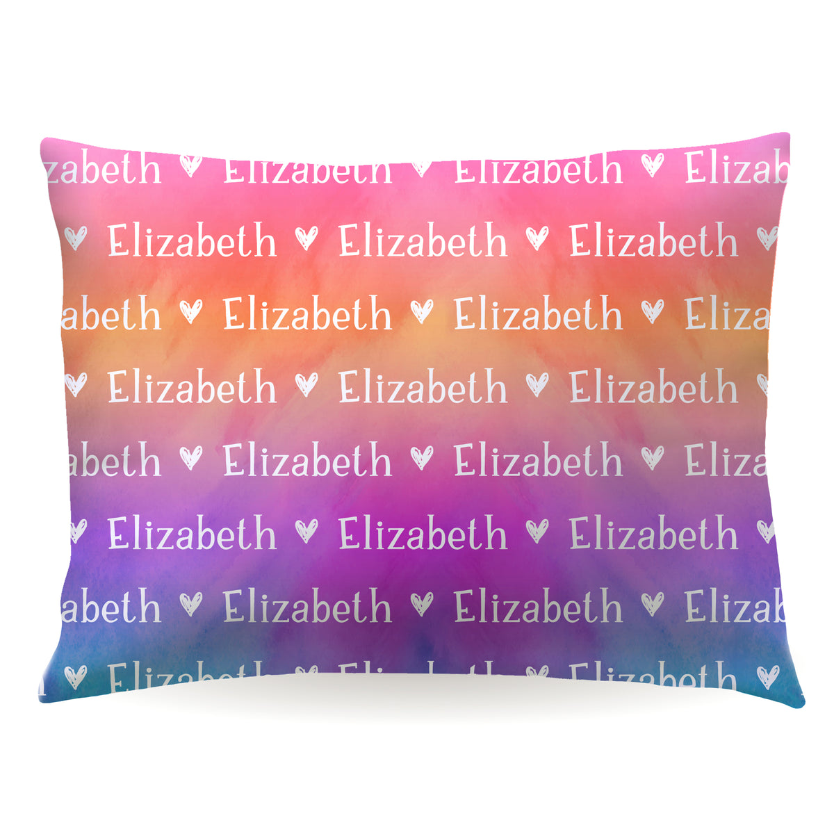 Rainbow Repeat Name Personalized Custom Pillowcase • Standard or Toddler Size