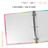 Rainbow Repeat Name Personalized 2" 3 Ring Binder