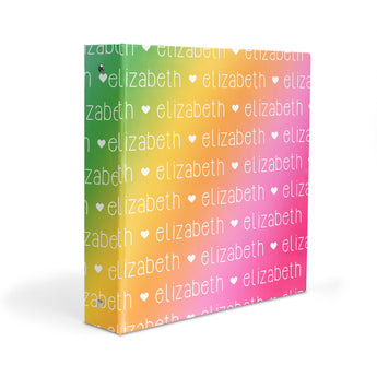Rainbow Repeat Name Personalized 2" 3 Ring Binder
