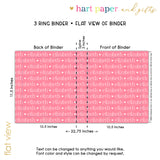 ANY COLOR Repeat Name Personalized 2" 3 Ring Binder
