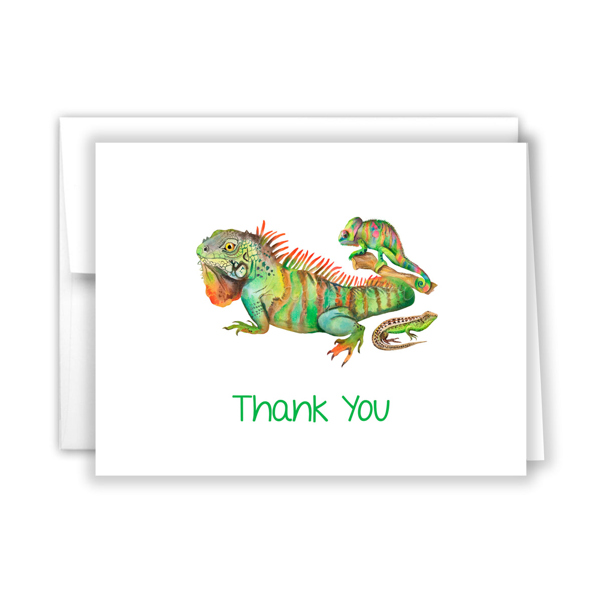 Lizards Iguana Thank You Cards Note Card Personalized Custom Stationery • Flat or Folded