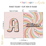 Retro Rainbow Personalized 2-Pocket Folder