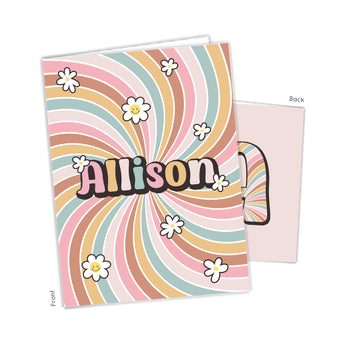 Retro Rainbow Personalized 2-Pocket Folder