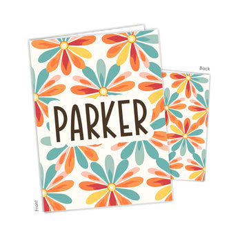 Retro Flowers Personalized 2-Pocket Folder