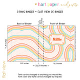Retro Rainbow Personalized 2" 3 Ring Binder