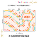 Retro Rainbow Personalized 2-Pocket Folder