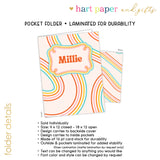 Retro Rainbow Personalized 2-Pocket Folder