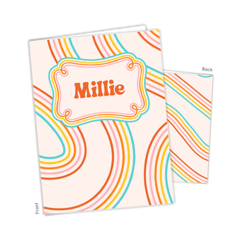 Retro Rainbow Personalized 2-Pocket Folder