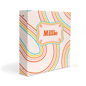 Retro Rainbow Personalized 2" 3 Ring Binder