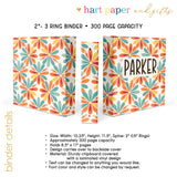 Retro Flowers Personalized 2" 3 Ring Binder