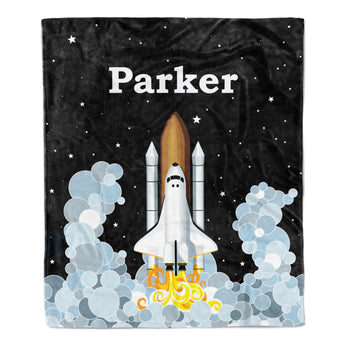Rocket Minky Blanket Personalized Custom