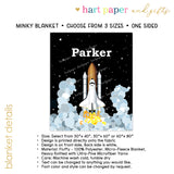 Rocket Minky Blanket Personalized Custom
