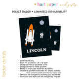 Rocket Ship Personalized 2-Pocket Folder