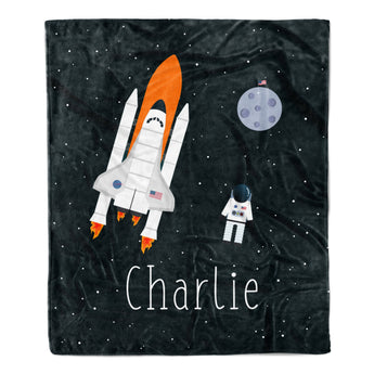 Rocket Minky Blanket Personalized Custom