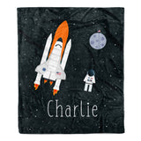 Rocket Minky Blanket Personalized Custom