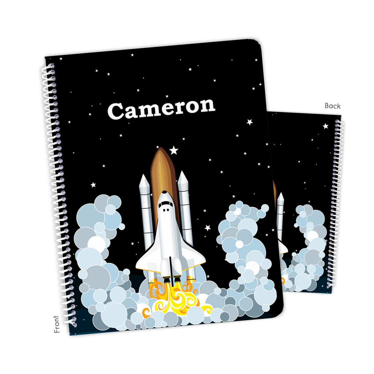 Rocket Ship Personalized Custom Notebook or Sketchbook • School Office Supplies