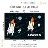 Rocket Ship Personalized 2-Pocket Folder