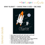 Rocket Minky Blanket Personalized Custom