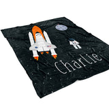 Rocket Minky Blanket Personalized Custom