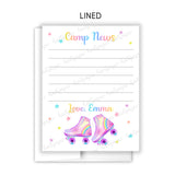 Roller Skates Sports Summer Camp Camping Note Cards Stationery • Fill in Blank, Lined or Blank Cards