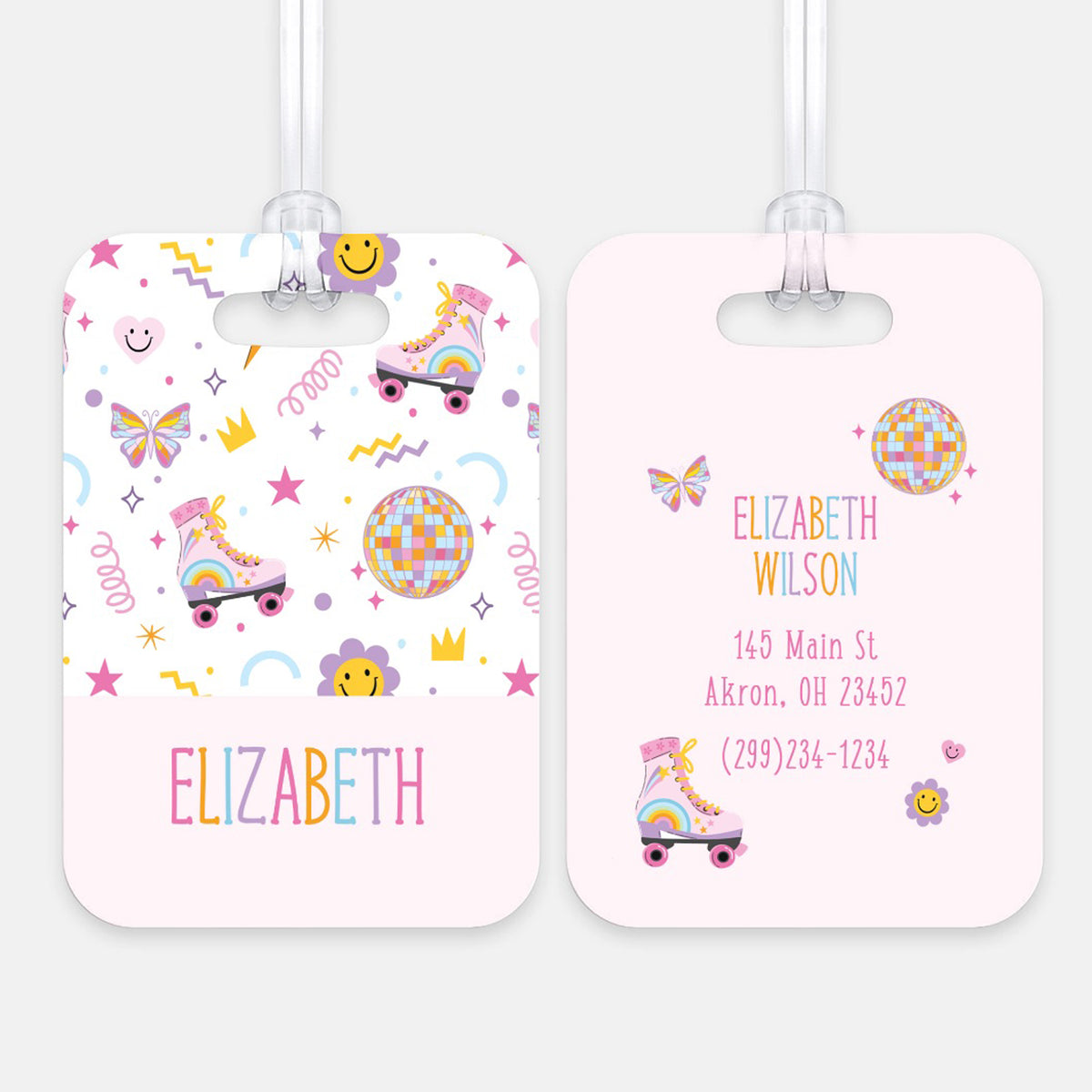 Roller Skate Sports Luggage Bag Tag Personalized Custom
