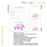 Roller Skates Sports Summer Camp Camping Note Cards Stationery • Fill in Blank, Lined or Blank Cards
