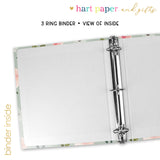 Pink Green Roses Flowers Personalized 2" 3 Ring Binder
