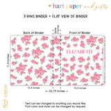 Pink Roses Personalized 2" 3 Ring Binder
