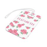 Pink Roses Flowers Luggage Bag Tag