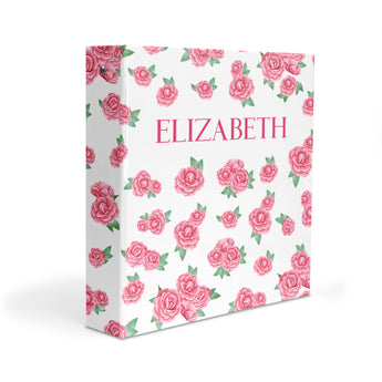 Pink Roses Personalized 2" 3 Ring Binder