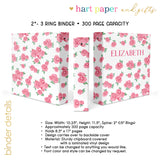Pink Roses Personalized 2" 3 Ring Binder