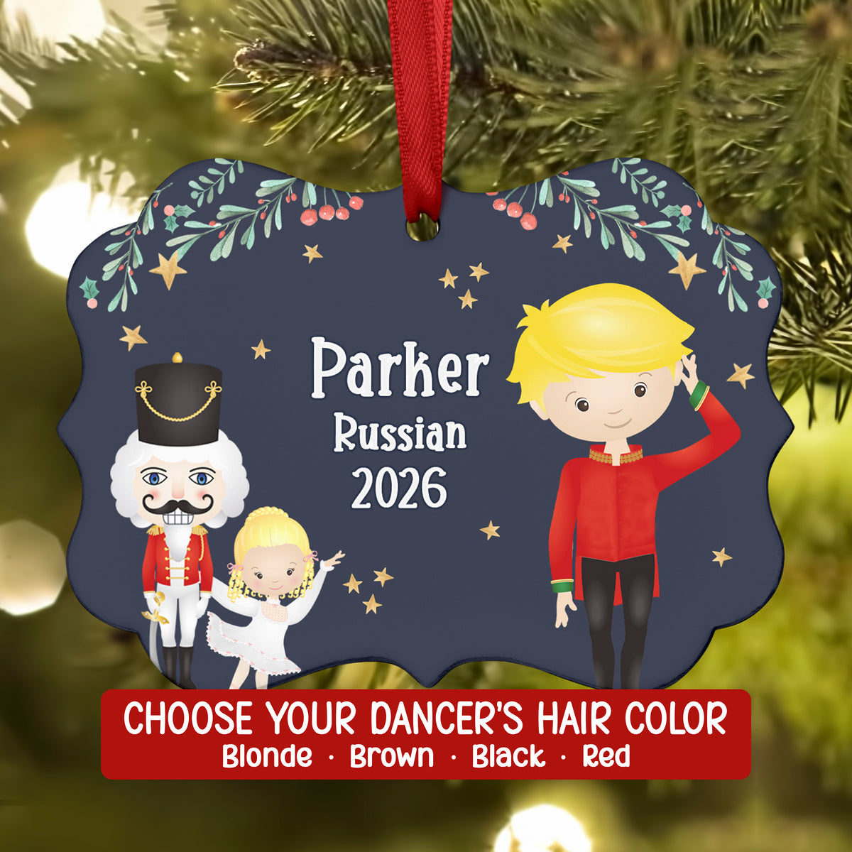 Russian Corp Dancer Queen Lead • Nutcracker Christmas Ornament Personalized Custom Holiday Decor Gift Boy Girl Ballerina Ballet