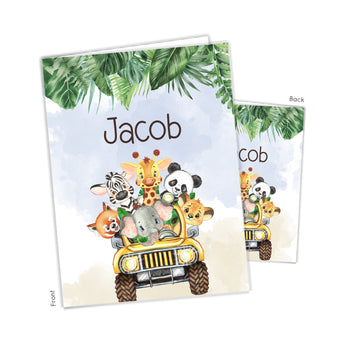 Safari Jungle Animals Personalized 2-Pocket Folder
