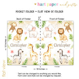 Safari Jungle Animals Personalized 2-Pocket Folder