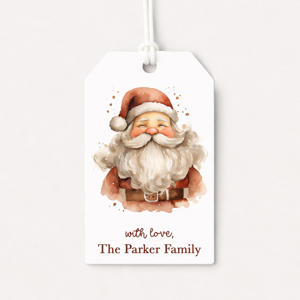 Vintage Santa Claus Personalized Gift Tags • Christmas Holiday Gift Wrapping • Custom Family Name Tag • Gifts Whimsical