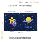 Saturn Solar System Planets Personalized 2" 3 Ring Binder