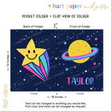 Saturn Solar System Planets Personalized 2-Pocket Folder