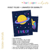 Saturn Solar System Planets Personalized 2-Pocket Folder