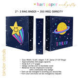 Saturn Solar System Planets Personalized 2" 3 Ring Binder