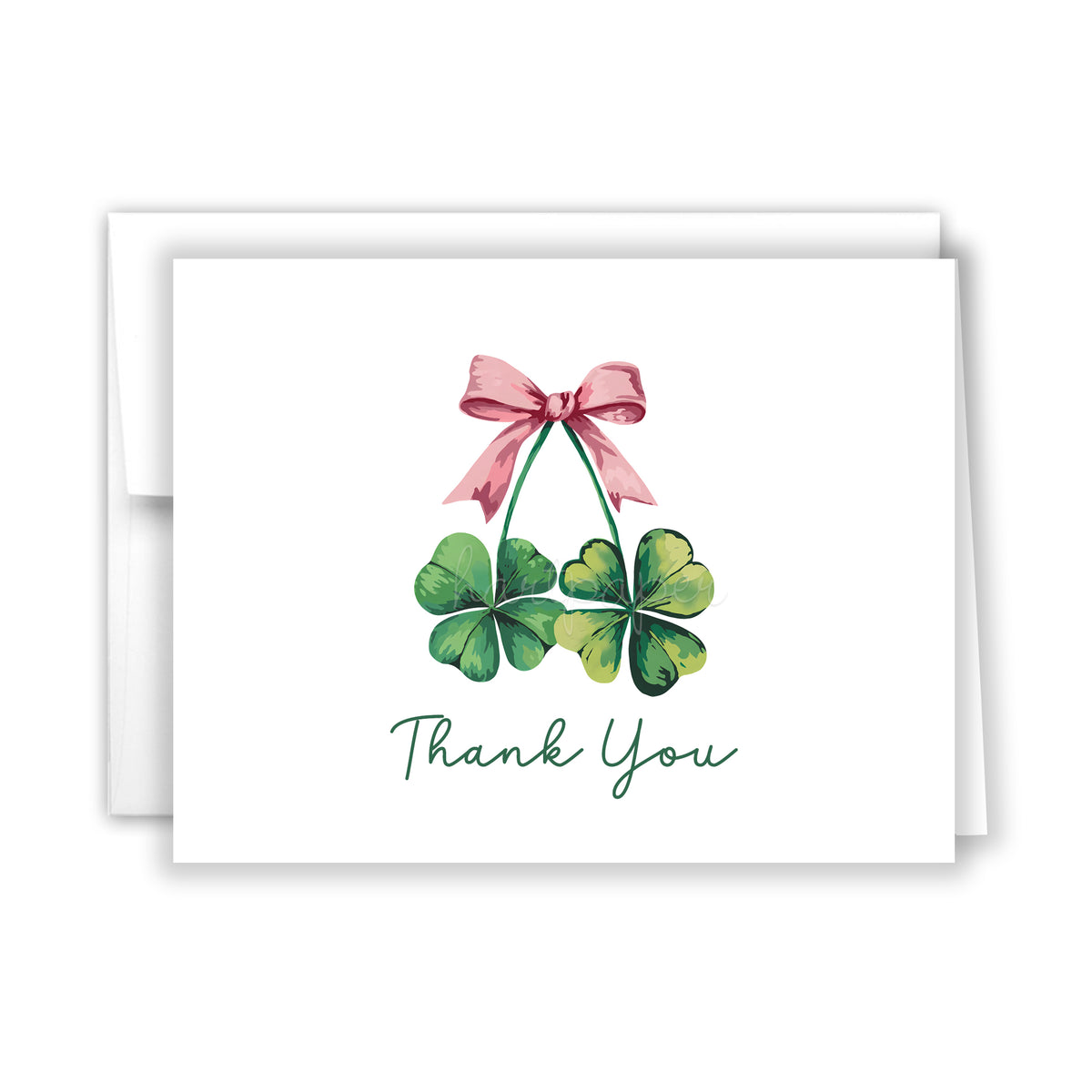 Shamrock Irish Thank You Cards Note Card Personalized Custom Stationery • Flat or Folded